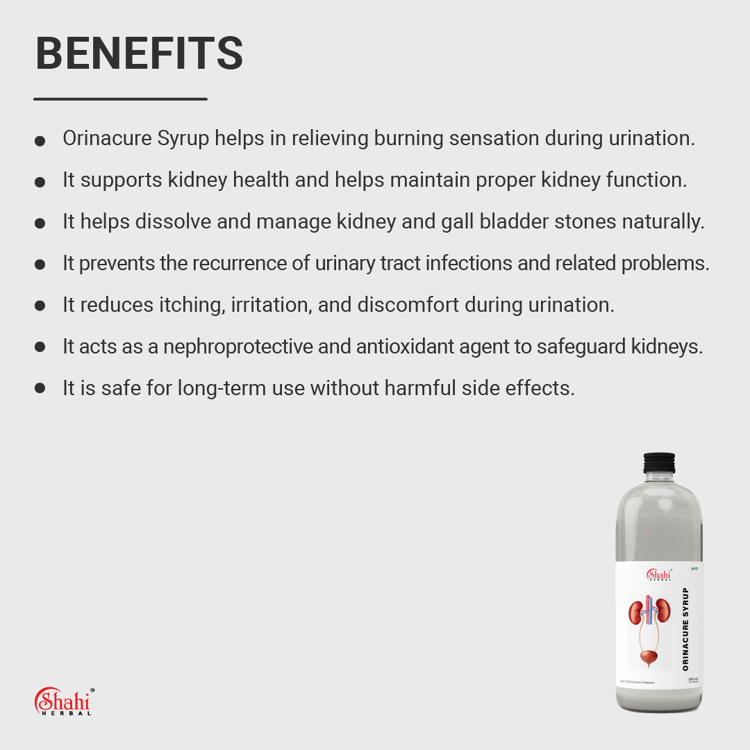 Shahi Herbal - herbal Products- Orinacure Syrup - benefits