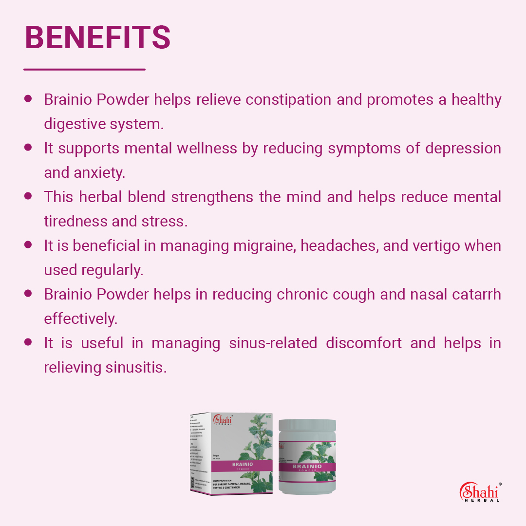 Shahi Herbal - Herbal Products - Brainio Powder - benefits