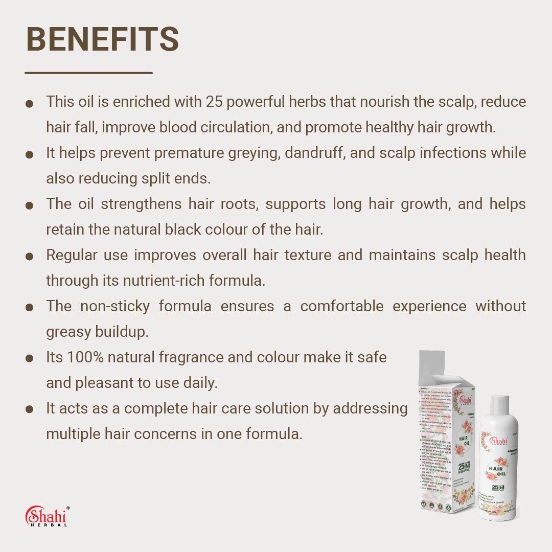 Shahi Herbal - Herbal Products - Hair Oil - benefits