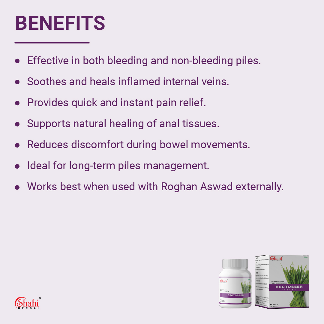 Shahi Herbal - Herbal Products - Rectoseer Tablet - benefits