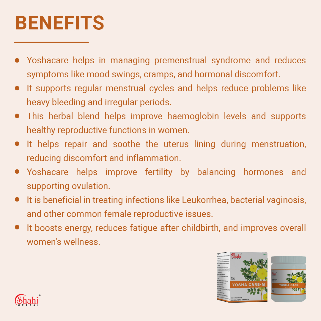 Shahi Herbal - Herbal Products - Yosha Care M - benefits